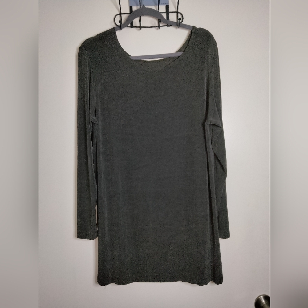 Chico's Design (Size M/L) Dark Pewter LS Top & Pull-on Pants (2PC) Matching Set - Picture 2 of 12